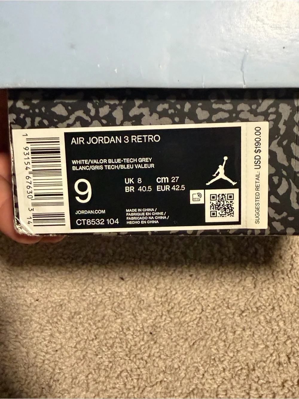 Jordan 3 ‘UNC’